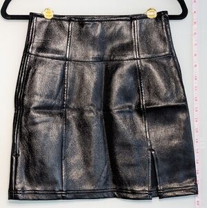 Free People Faux Leather Mini Skirt
